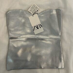 Silver metallic top from Zara